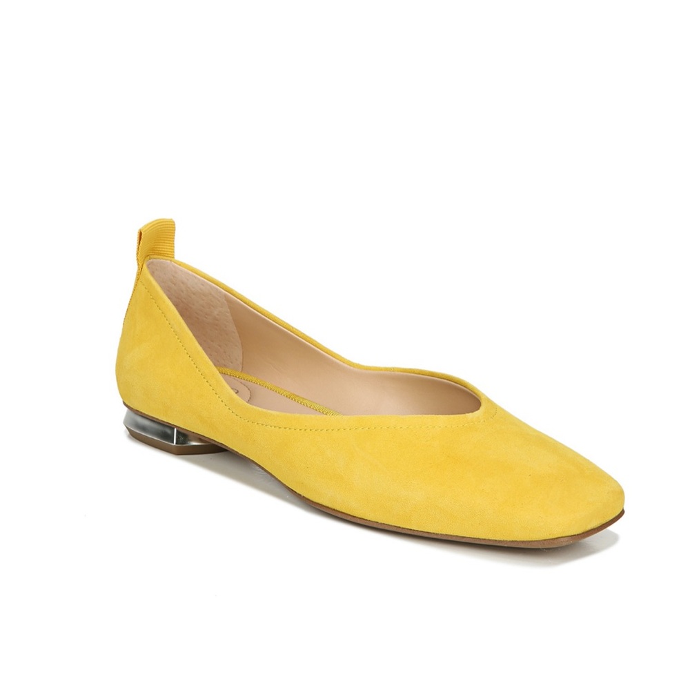 Franco Sarto Ailee flat yellow suede NWT 7 1/2